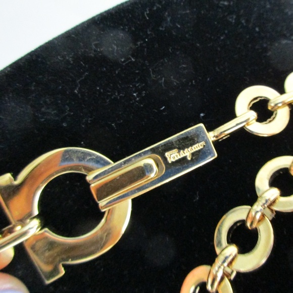 Salvatore Ferragamo Gold Logo Chain Belt, Necklace